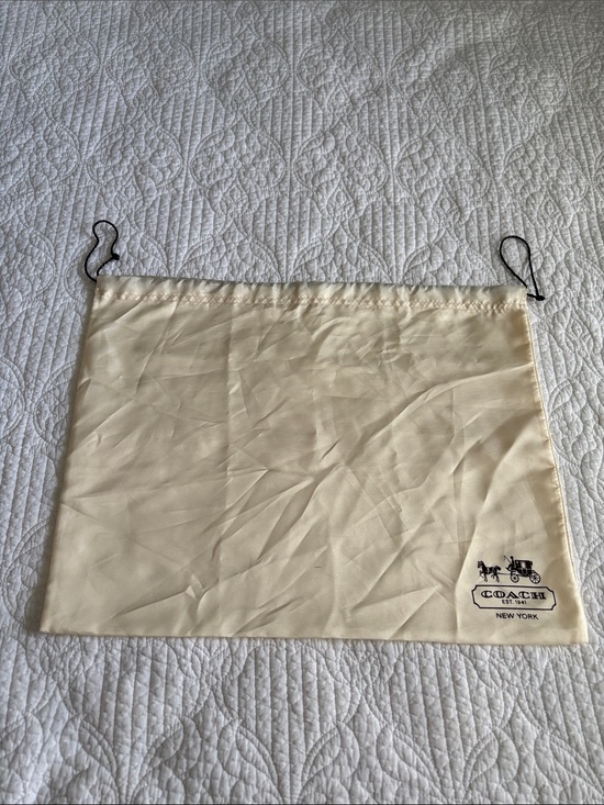 Coach Handbags - Coach Cream Drawstring Logo Dust Bag with Brown Cord